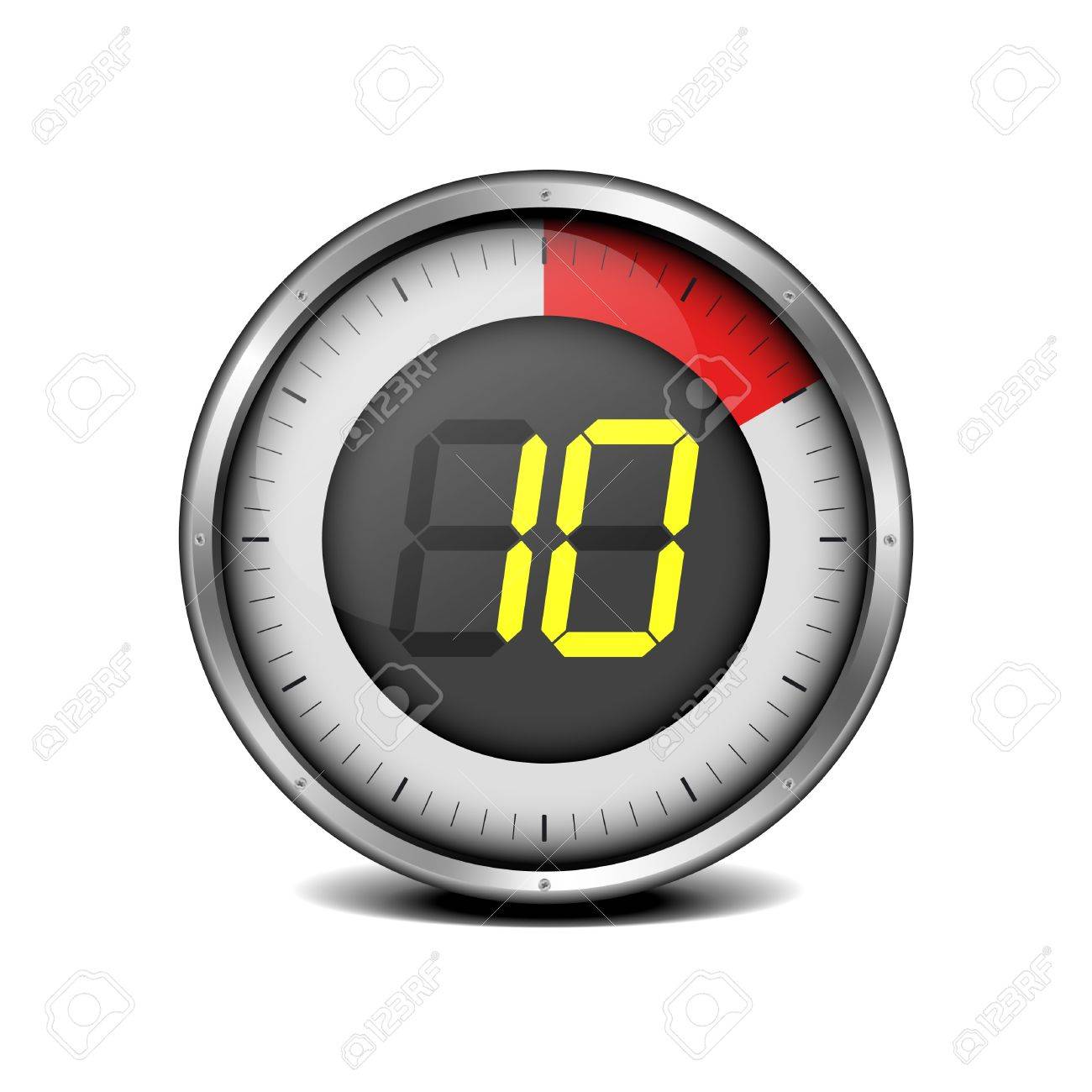 illustration of a metal framed timer with the number 10 - 18689667 illustration of a metal framed timer with the number 10 - 18689667