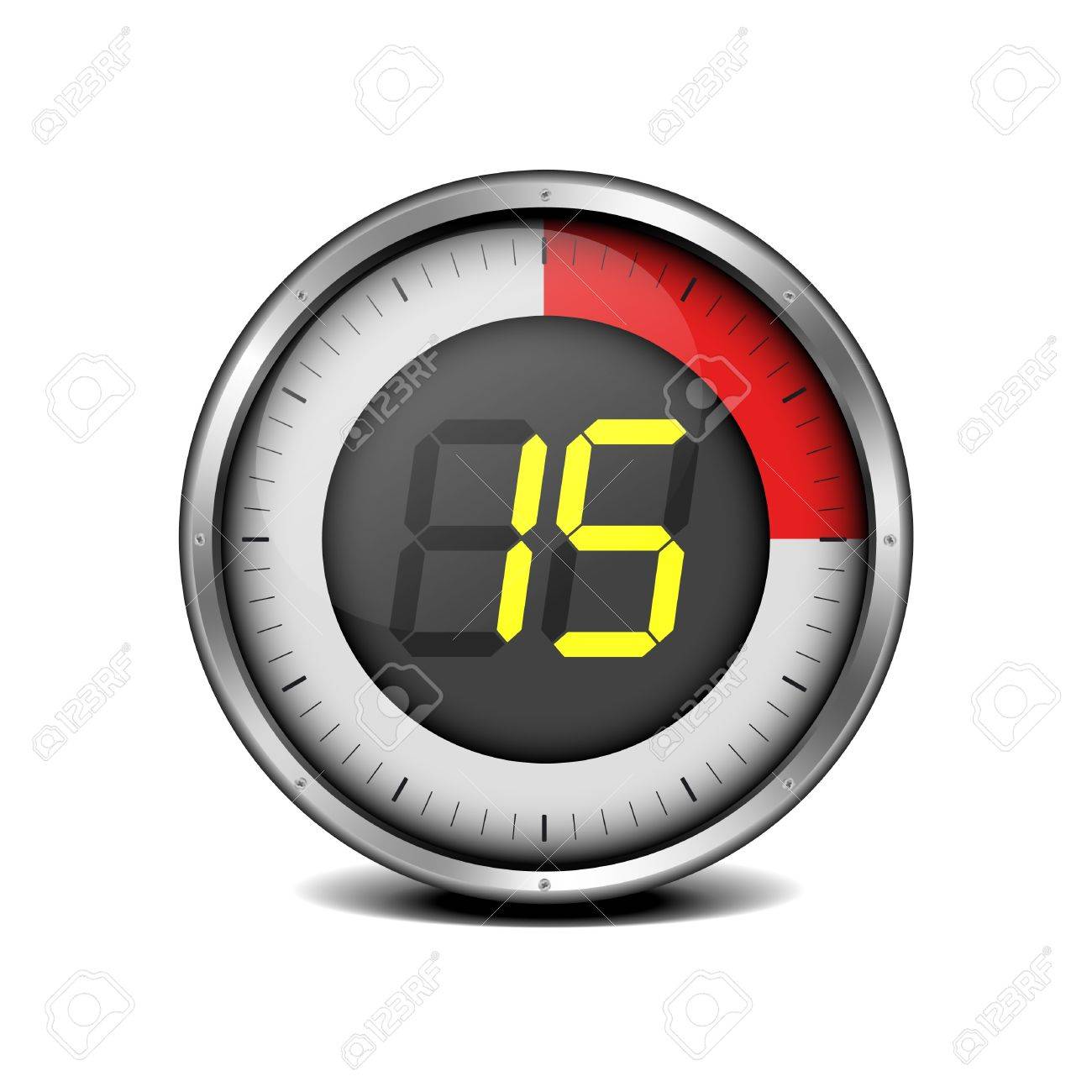 illustration of a metal framed timer with the number 15 - 18689660 illustration of a metal framed timer with the number 15 - 18689660