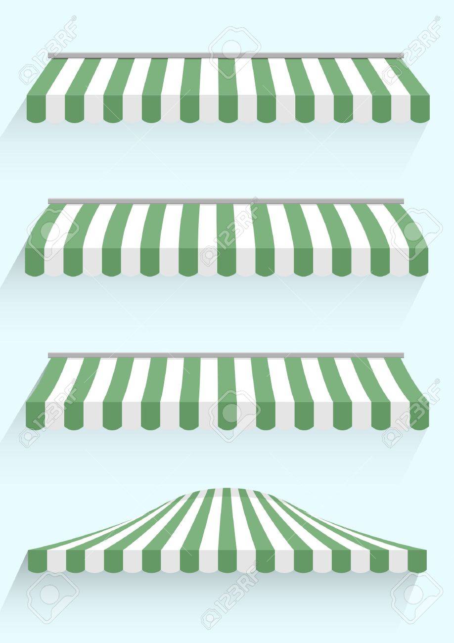 detailed illustration of set of striped awnings - 21590620 detailed illustration of set of striped awnings - 21590620
