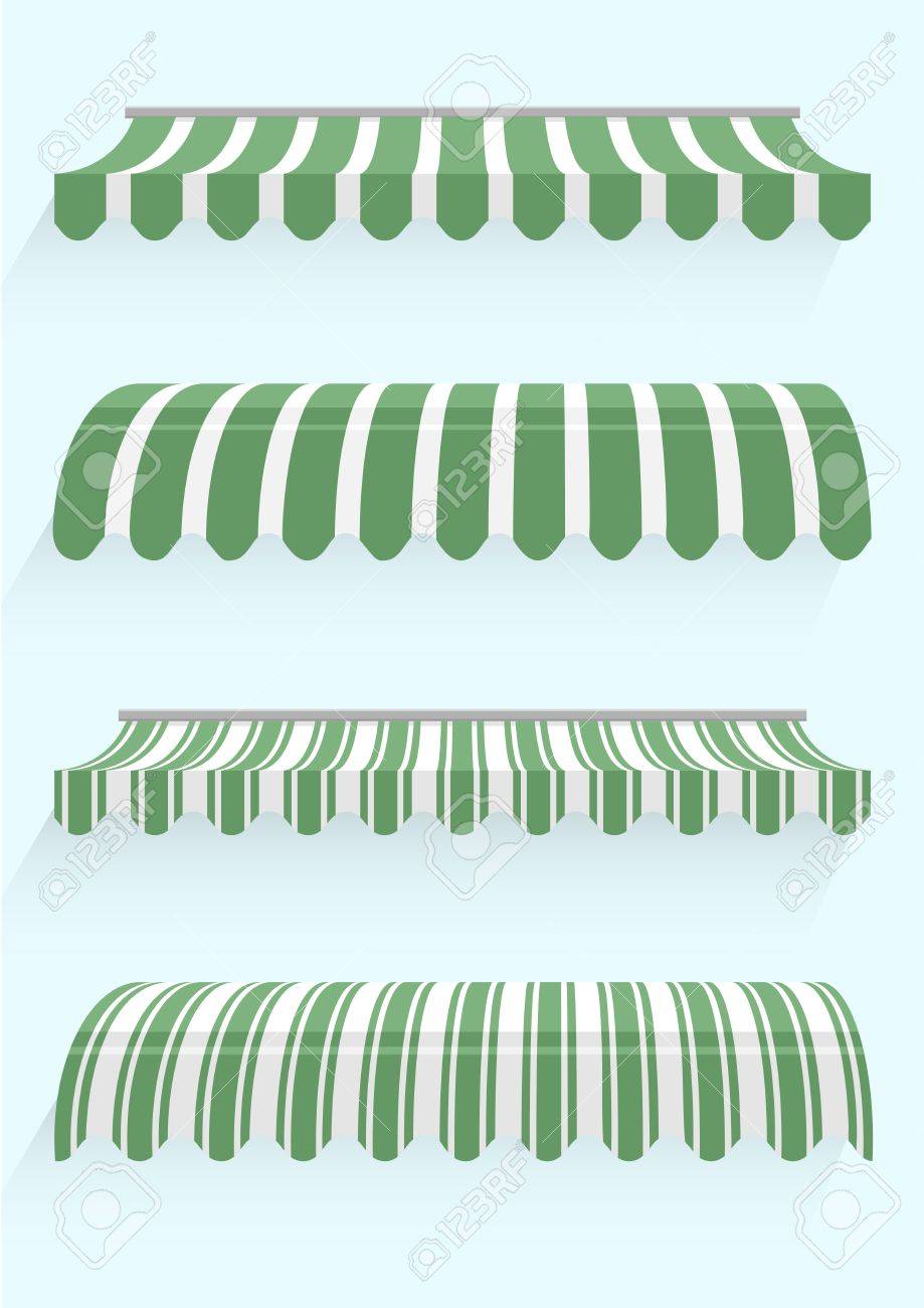 detailed illustration of set of striped awnings - 21590622 detailed illustration of set of striped awnings - 21590622