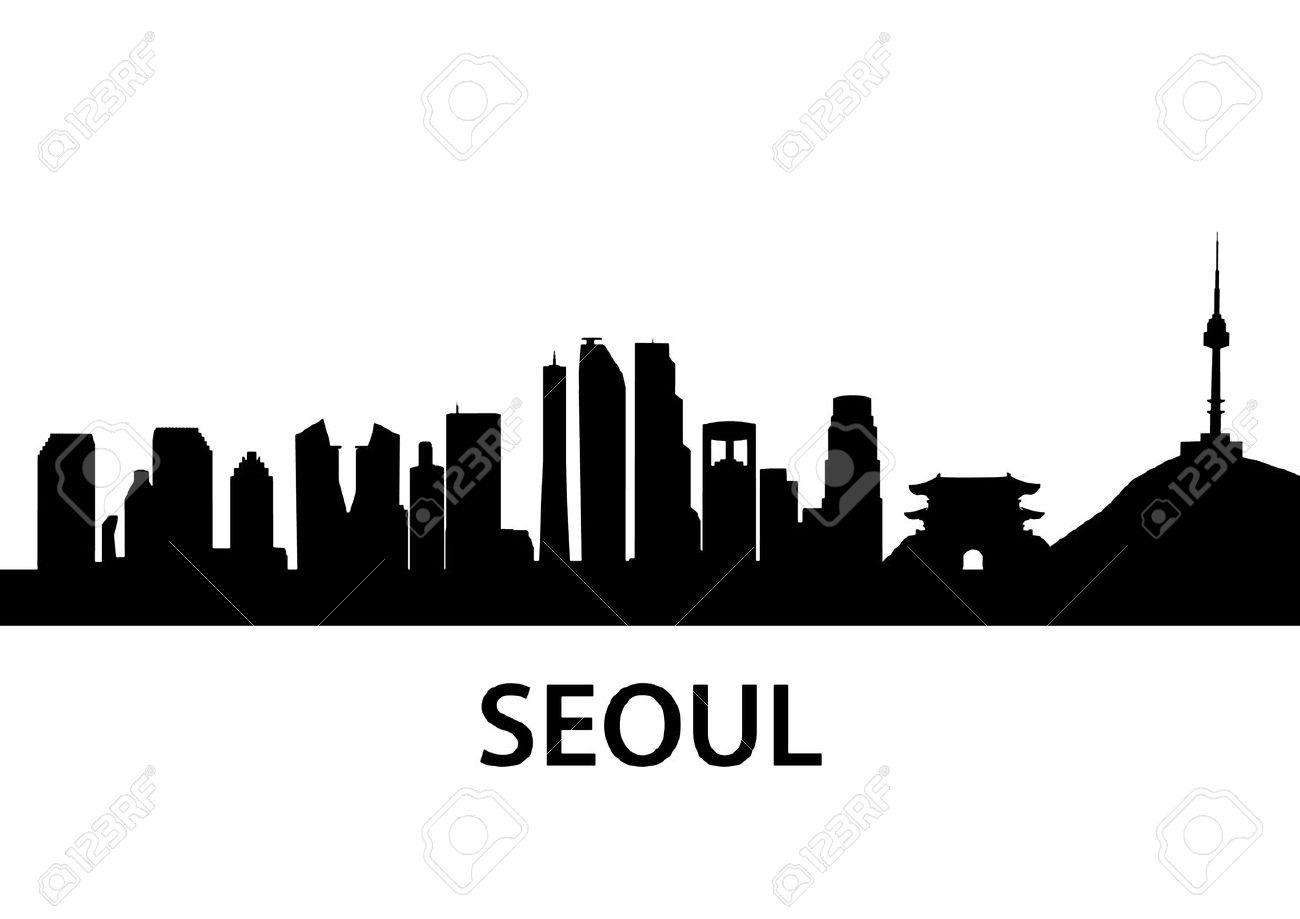 detailed skyline illustration of Seoul, South Korea - 24146395 detailed skyline illustration of Seoul, South Korea - 24146395