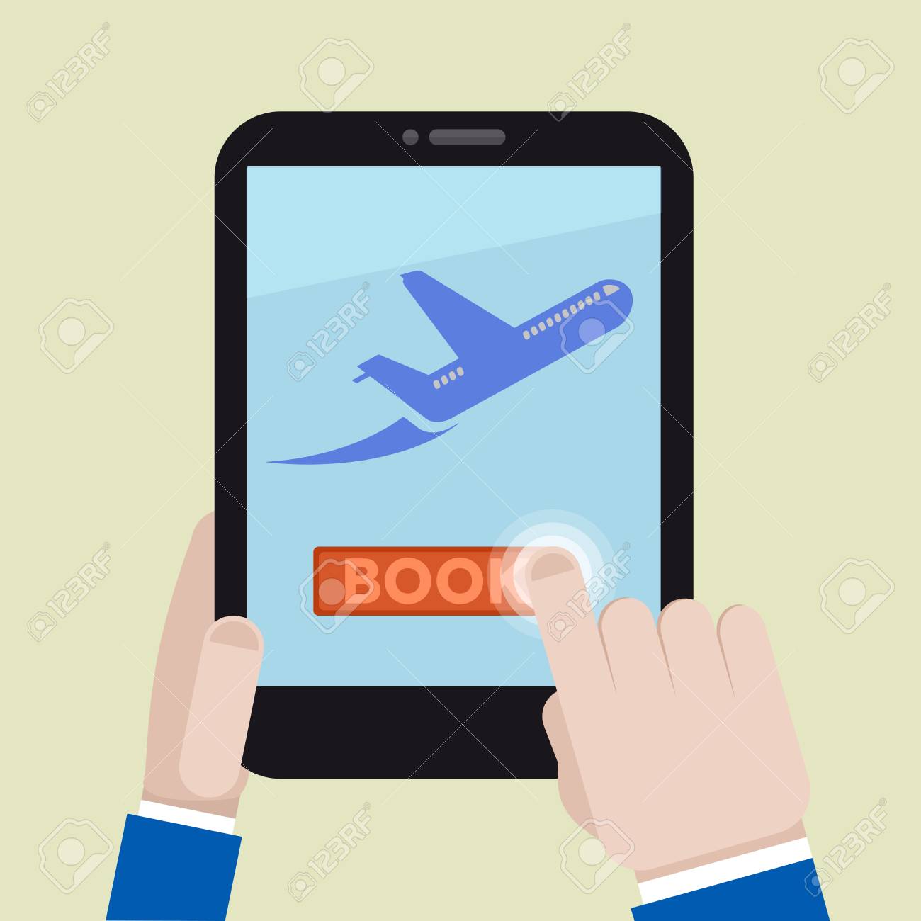 モバイル デバイス上の航空券の予約のミニマルなイラスト のイラスト素材 ベクタ Image モバイル デバイス上の航空券の予約のミニマルなイラスト のイラスト素材 ベクタ Image