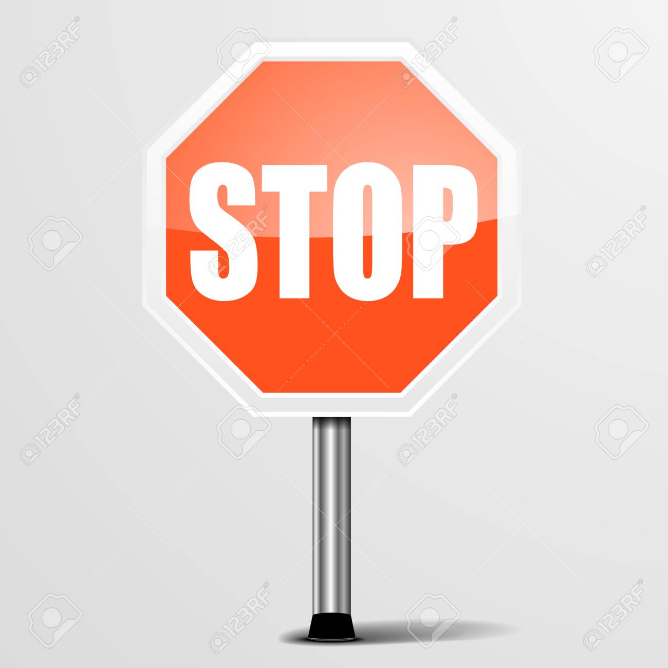 赤の停止記号の詳細なイラストのイラスト素材 ベクタ Image