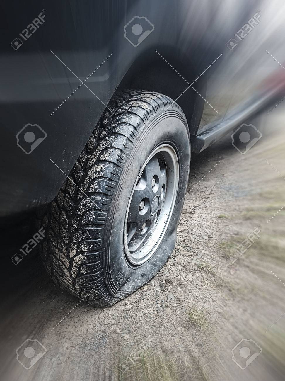flat tire of a vehicle, intentional blur - 40241667 flat tire of a vehicle, intentional blur - 40241667