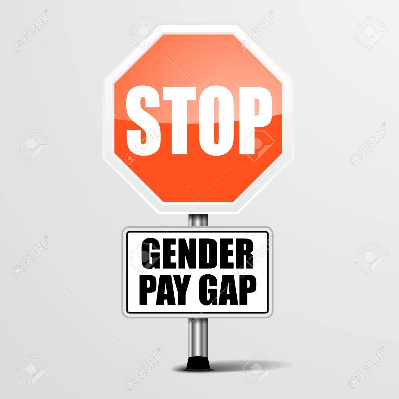 detailed illustration of a red stop Gender Pay Gap sign, vector - 42286870 detailed illustration of a red stop Gender Pay Gap sign, vector - 42286870