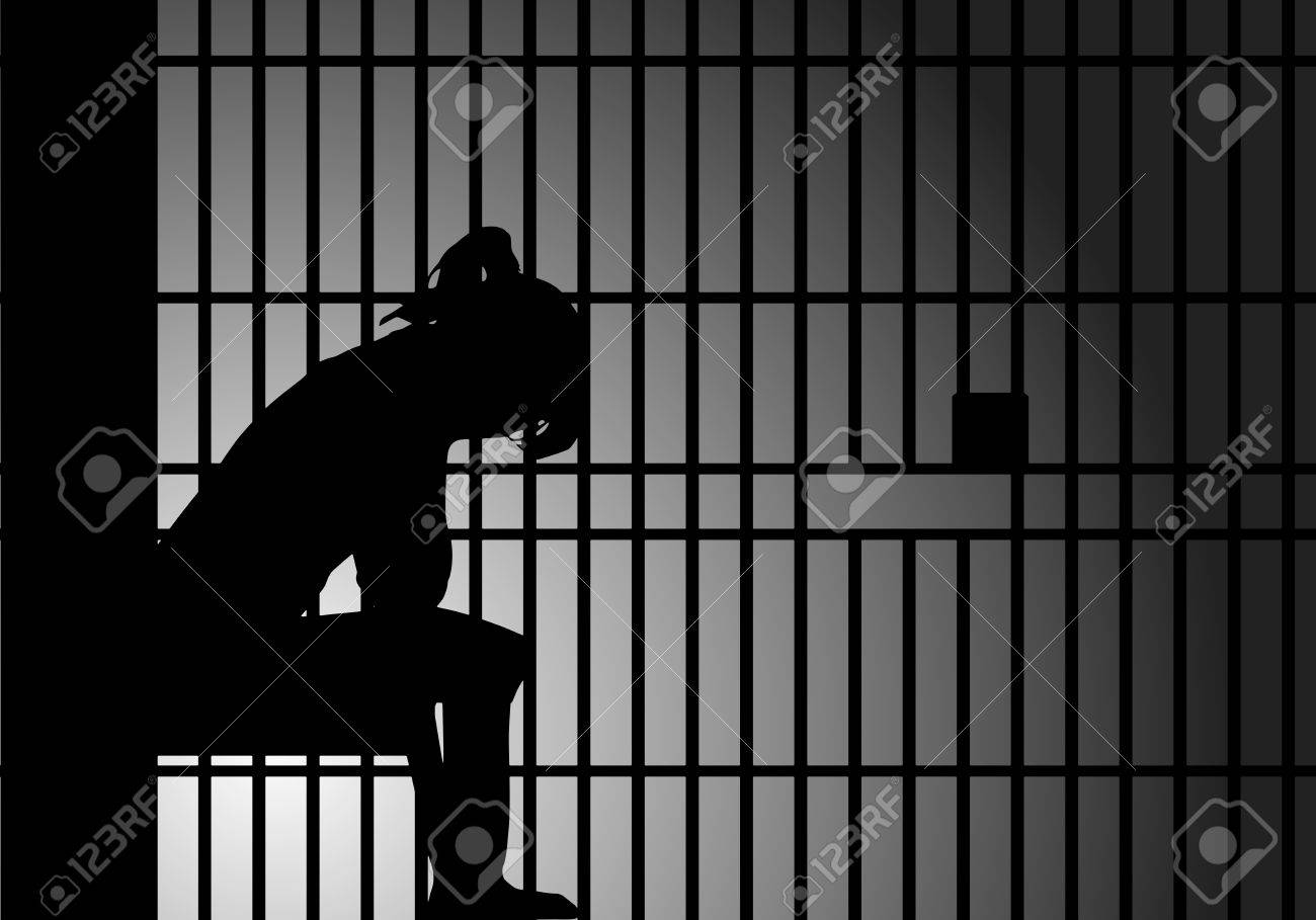 detailed illustration of a female character behind prison bars, eps10 vector - 71164674 detailed illustration of a female character behind prison bars, eps10 vector - 71164674