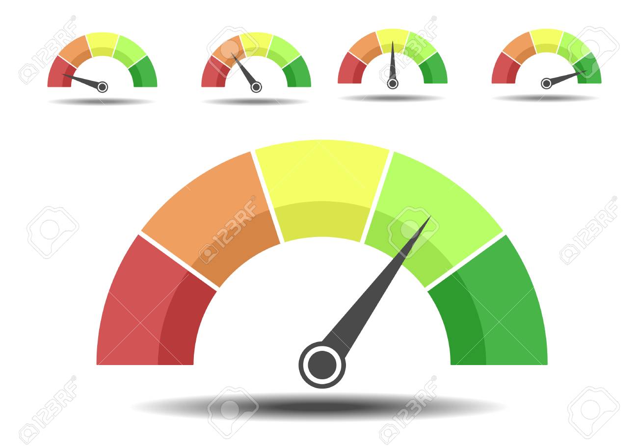 Minimalist illustration of different rating meters, customer satisfaction concept - 100849334 Minimalist illustration of different rating meters, customer satisfaction concept - 100849334
