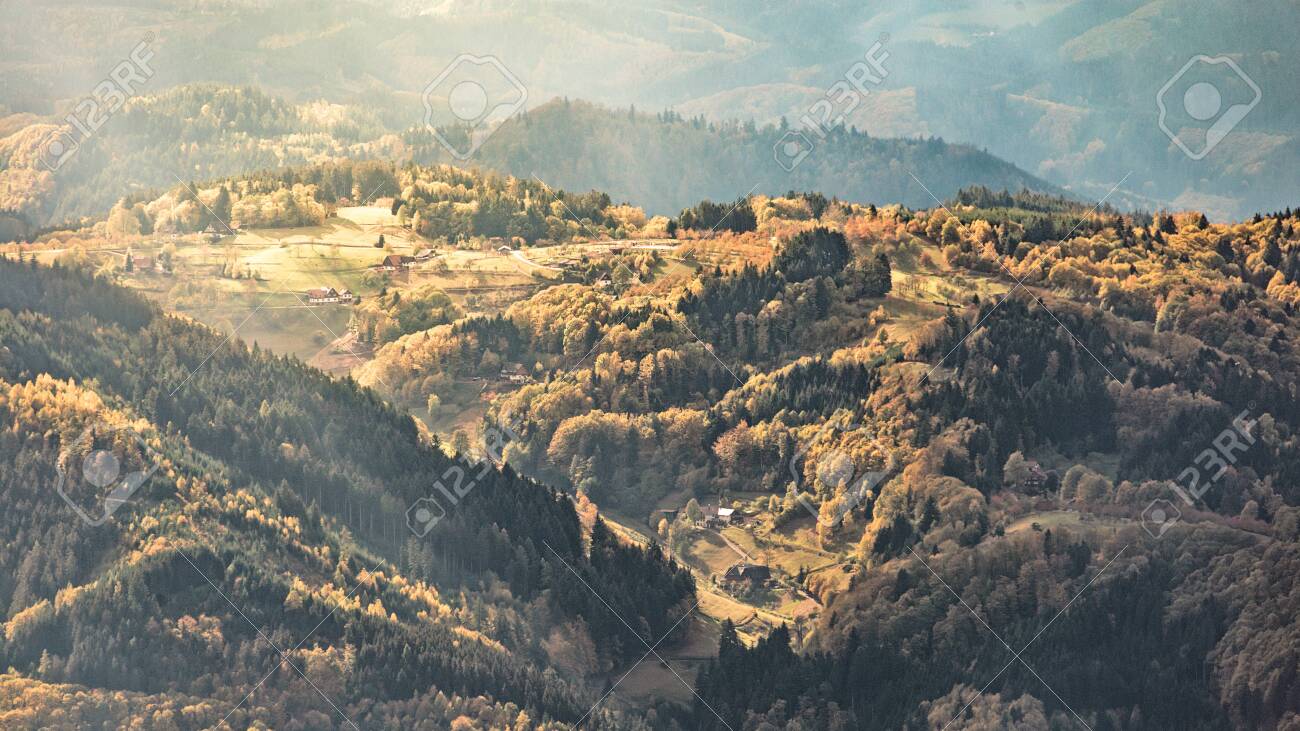 wonderful panoramic view over the black forest in southern germany - 132456310 wonderful panoramic view over the black forest in southern germany - 132456310