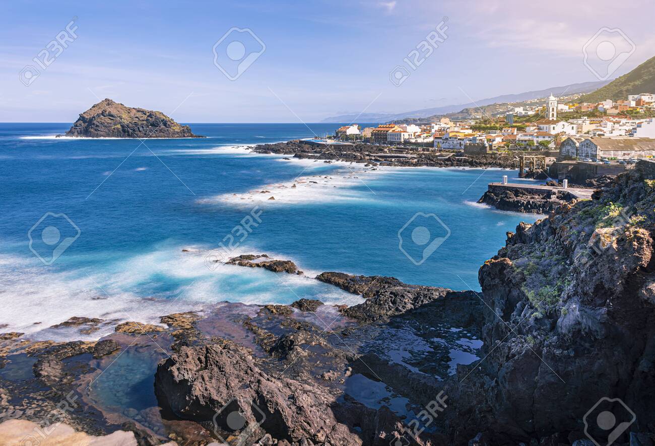 panoramic view over Garachico Village on Tenerife, Canary Islands, Spain - 137352497 panoramic view over Garachico Village on Tenerife, Canary Islands, Spain - 137352497