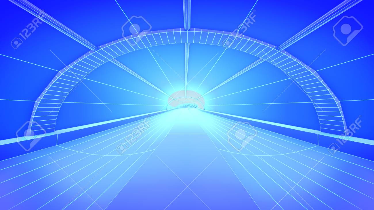 トンネル 概念未来都市のスカイライン 未来のビジネス ビジョン コンセプト 3 D イラスト の写真素材 画像素材 Image