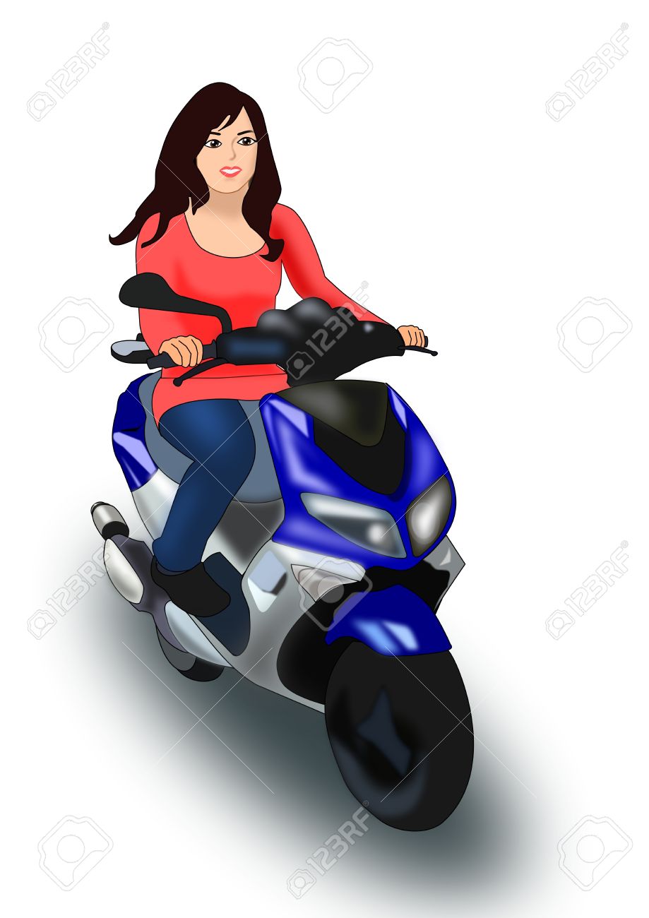 girls driving scooty