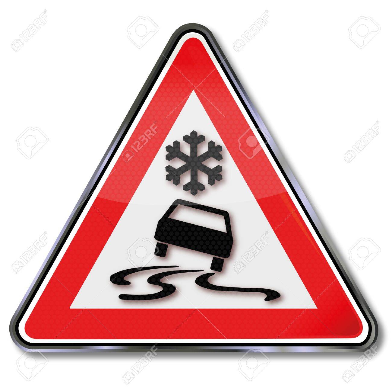 交通標識雪と横滑りのイラスト素材 ベクタ Image