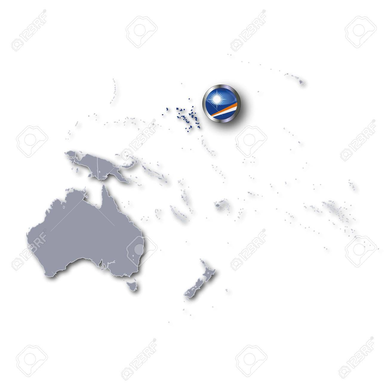太平洋マーシャル諸島の地図 の写真素材 画像素材 Image