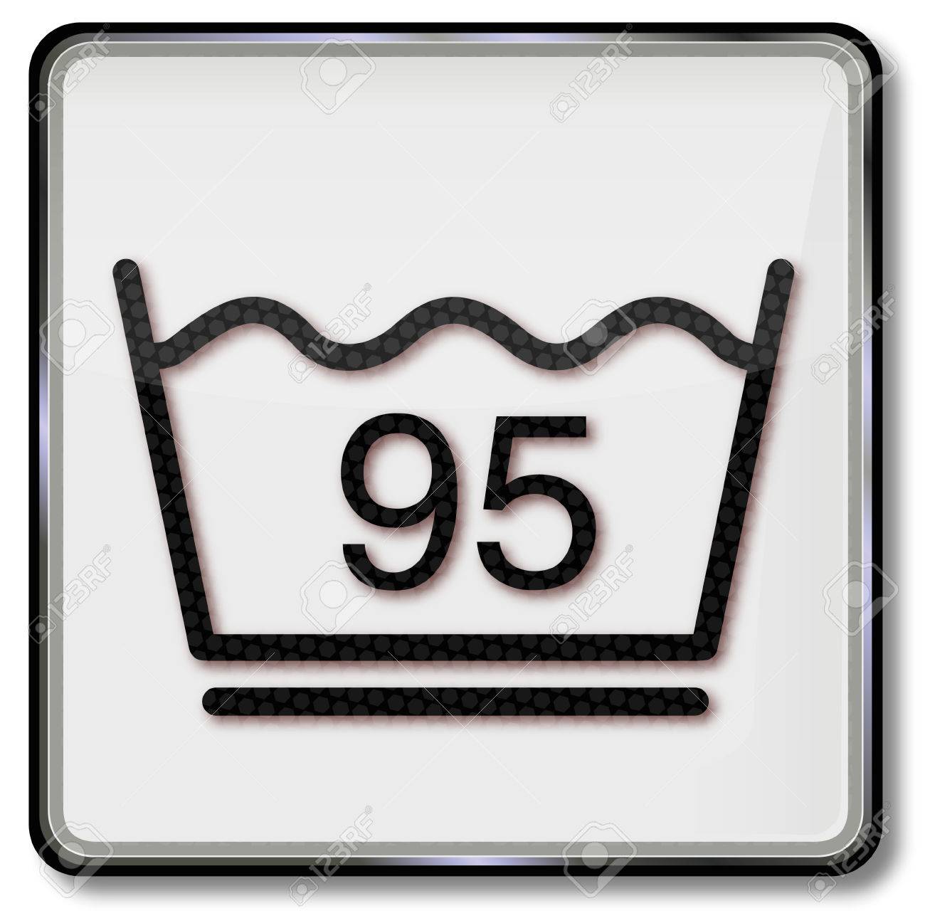 摂氏 95 度の簡単な洗濯の記号を洗う のイラスト素材 ベクタ Image