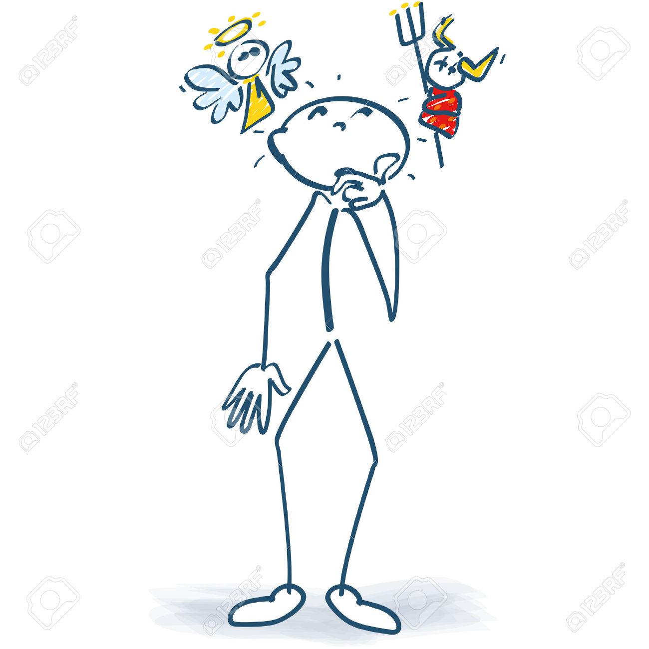 天使と悪魔のスティック図のイラスト素材 ベクタ Image 36865881