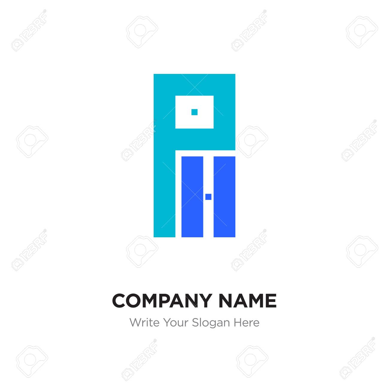 abstract letter ph or hp logo design template black alphabet