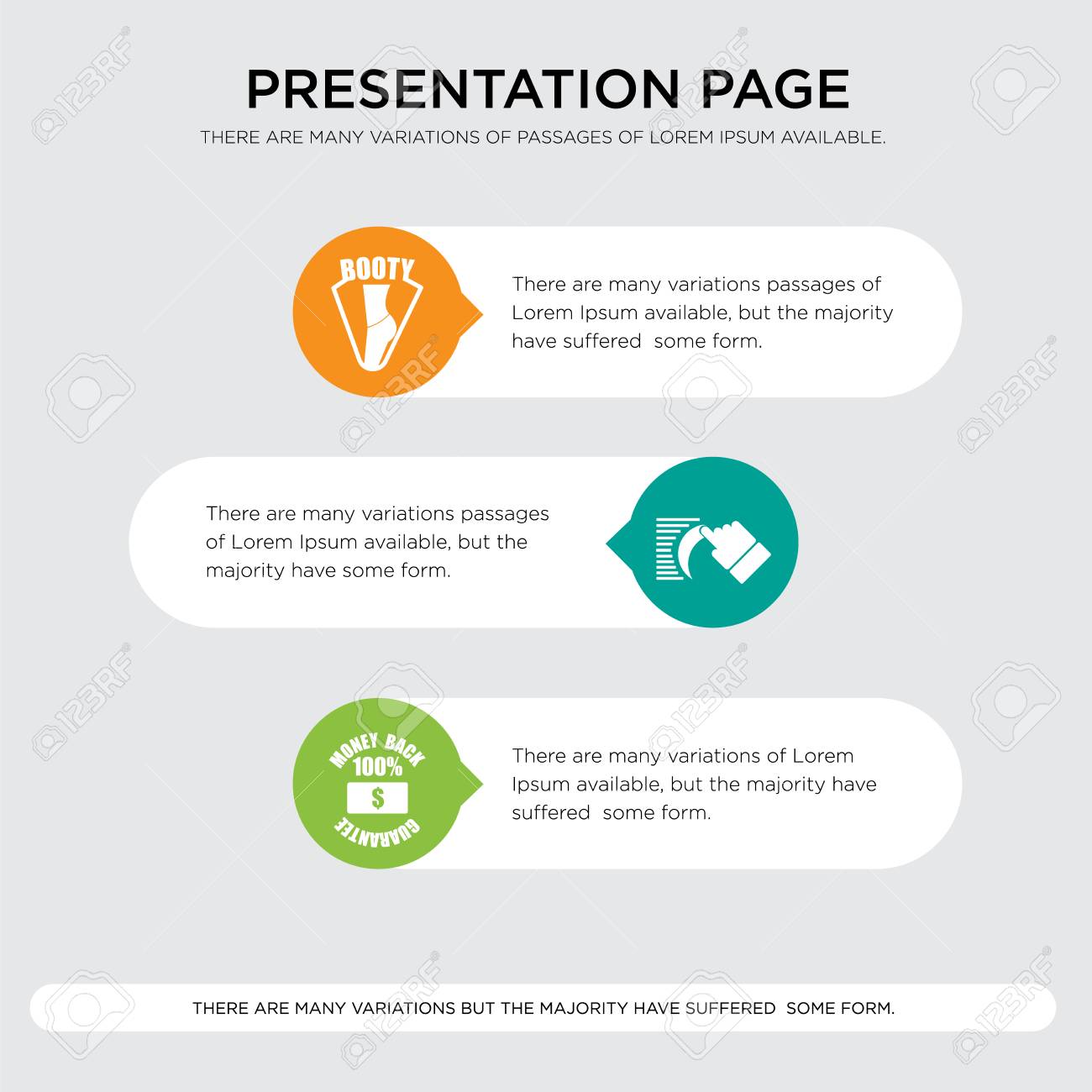 Money Back Guarantee Swipe Booty Presentation Design Template Royalty Free Cliparts Vectors And Stock Illustration Image