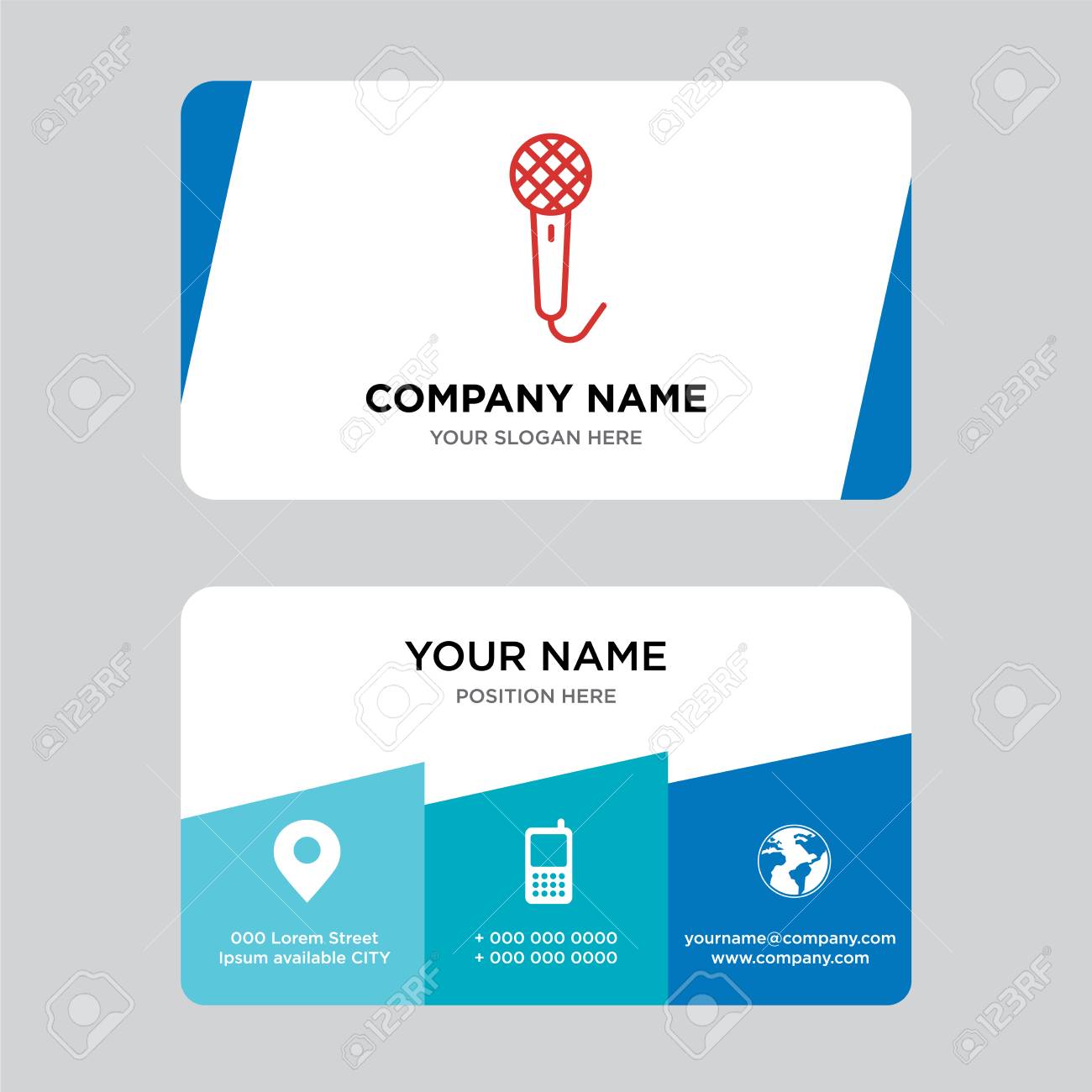 voice recorder business card design template visiting for your