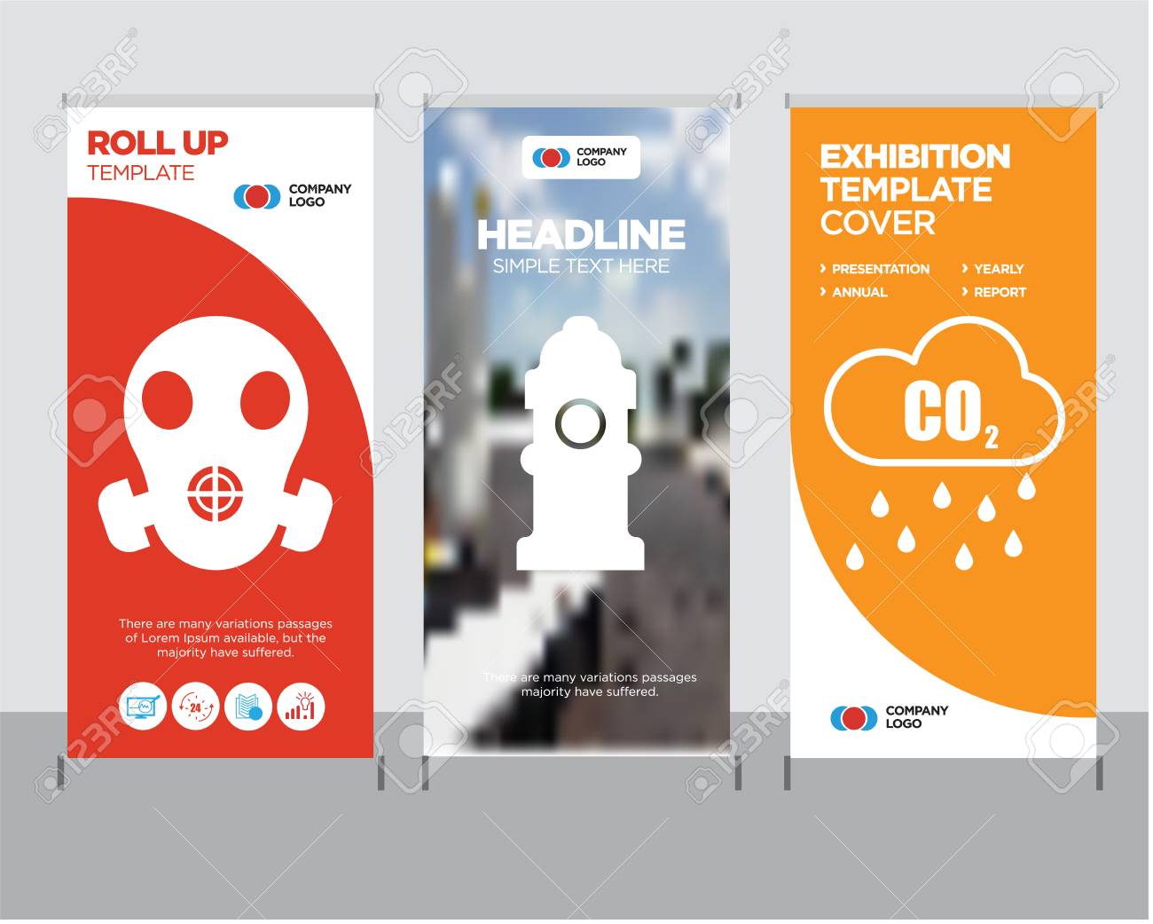 co2 modern business roll up banner design template fire hydrant