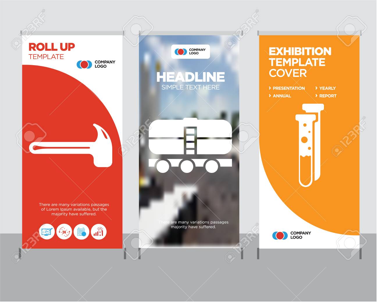 capsule modern business roll up banner design template train