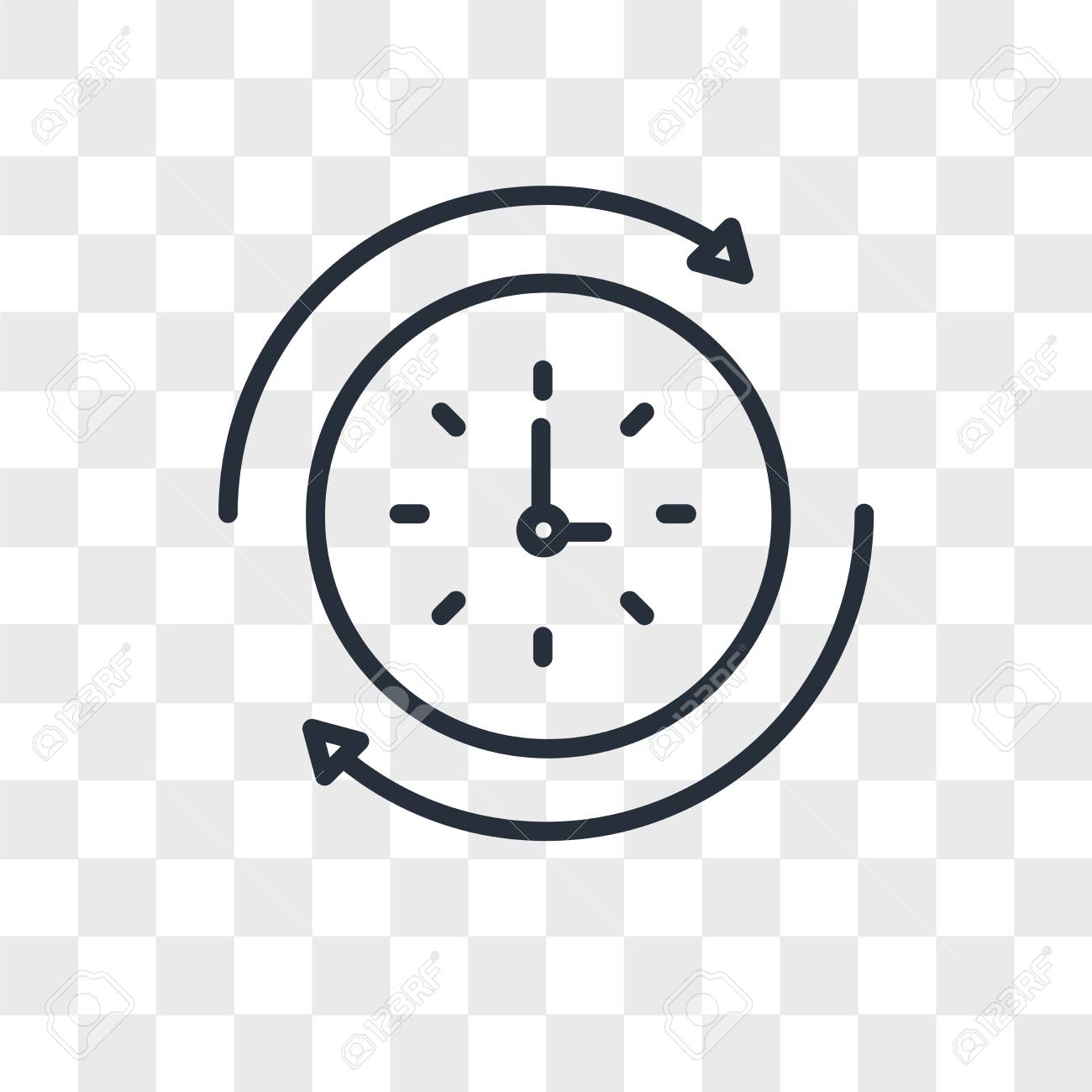 透明な背景、巻き戻し時間のロゴコンセプトに分離された巻き戻し時間ベクトルアイコンのイラスト素材・ベクター Image 103614047