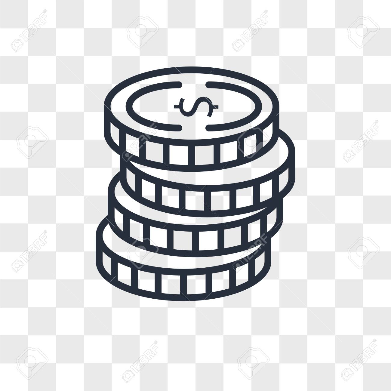 透明な背景、コインのロゴの概念に分離されたコインベクトルアイコンのイラスト素材・ベクター Image 150637988