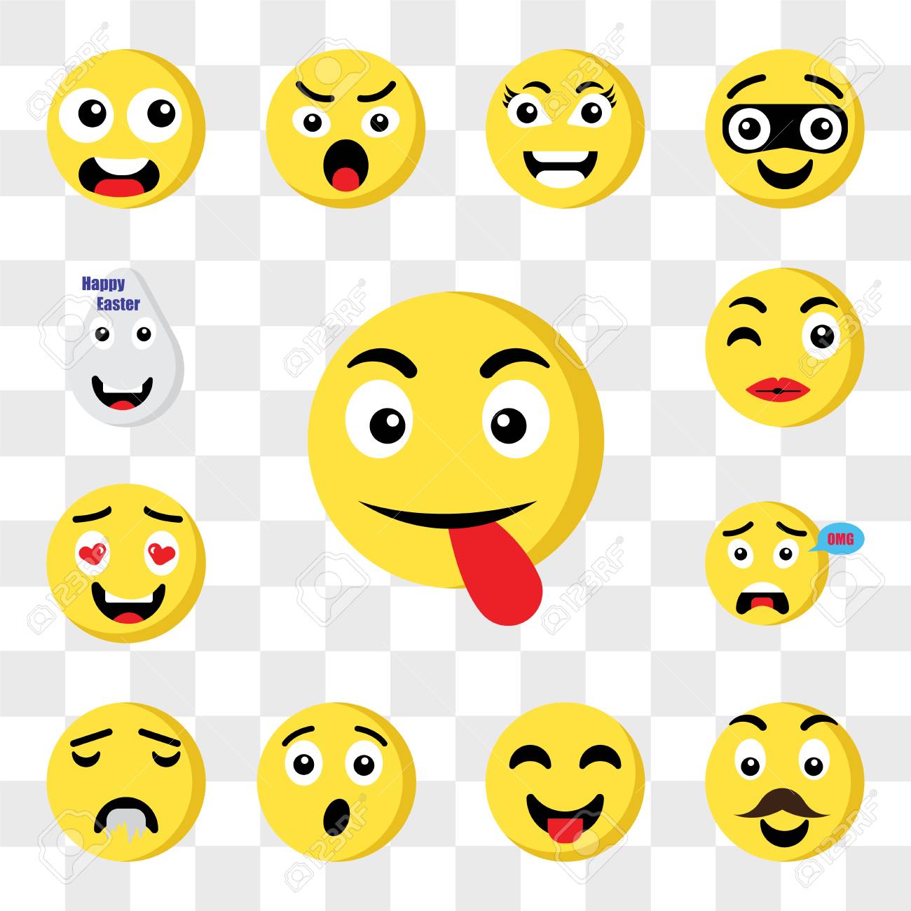 set of 13 transparent icons such as tongue emoji father surprised royalty free cliparts vectors and stock illustration image 111893335 123rf com