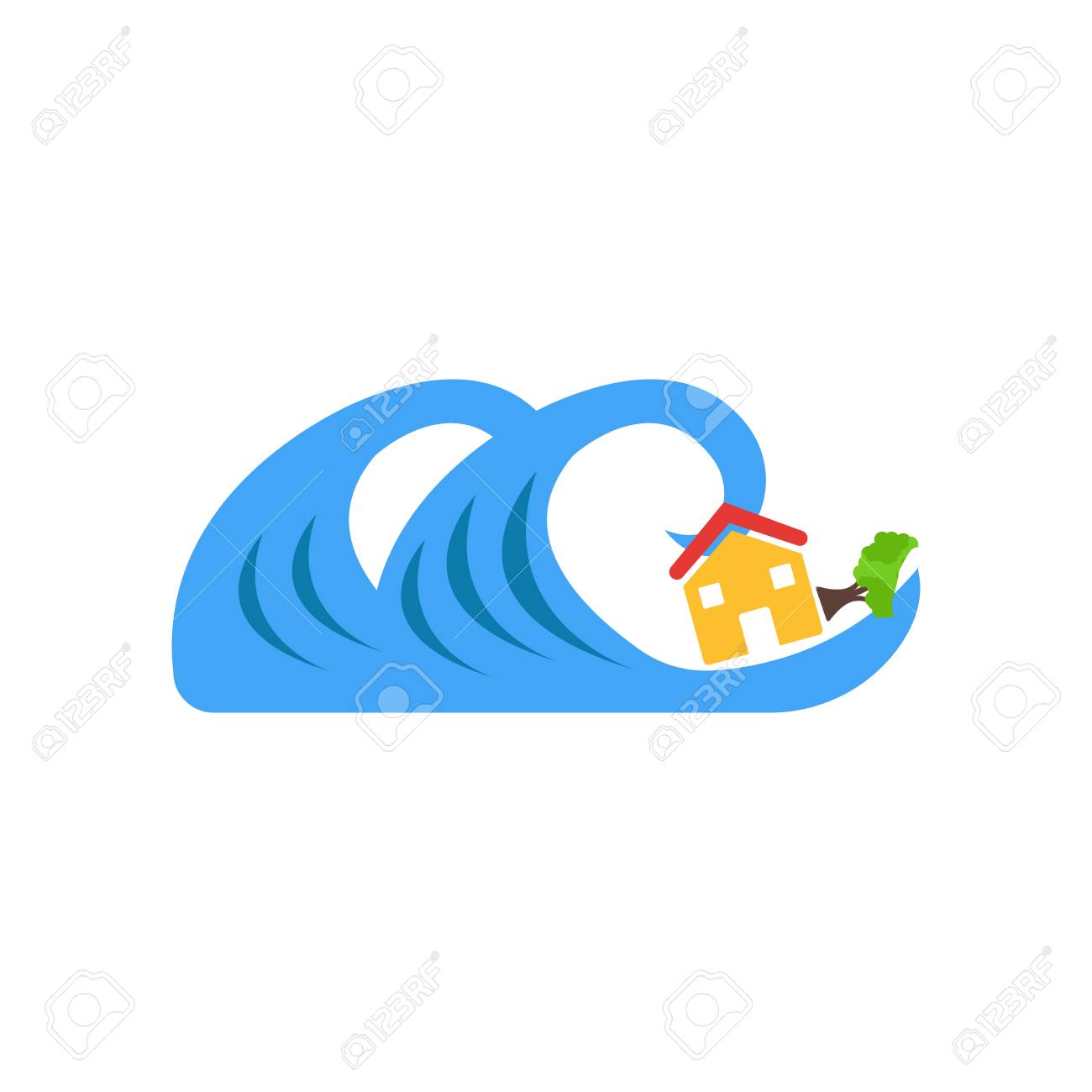 Tsunami Icon Vector Isolated On White Background For Your Web