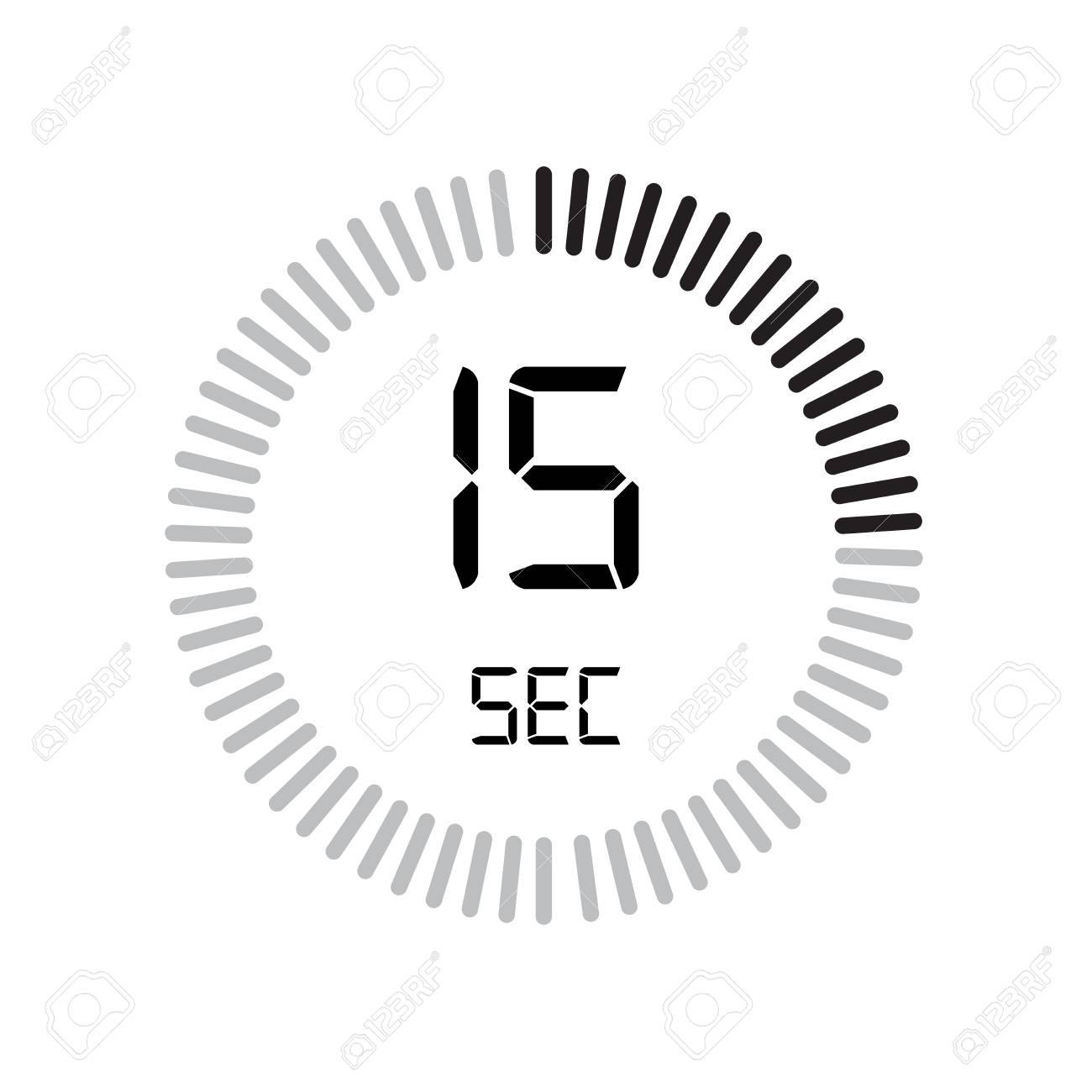 the 15 seconds icon digital timer clock and watch timer timer for 15