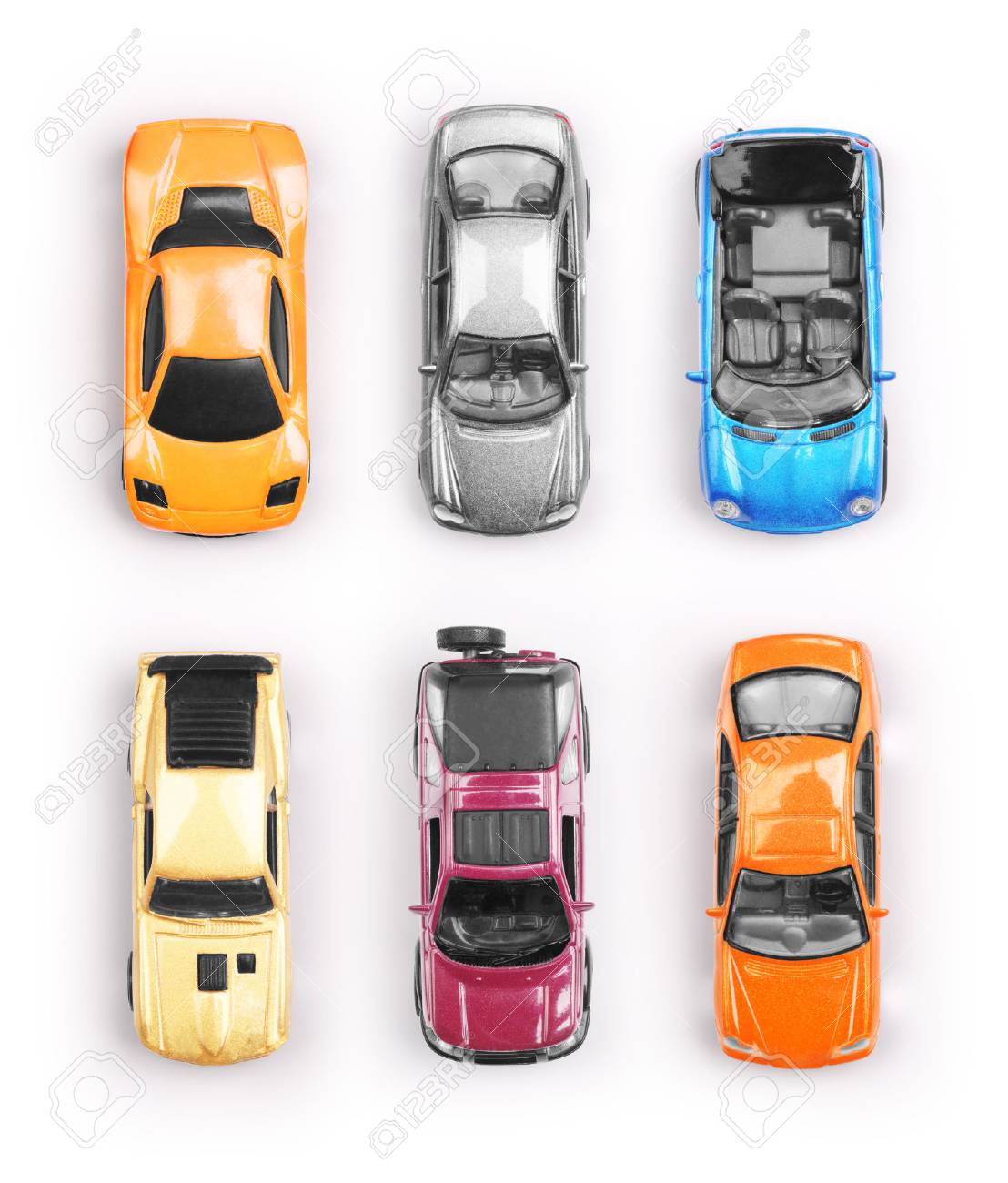 Many Multi-colored Toy Cars On White Background Stock Photo, Picture and Royalty  Free Image. Image 56070753., image size:1108x1300