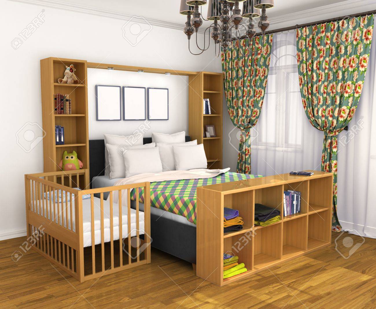 bedroom with baby bed