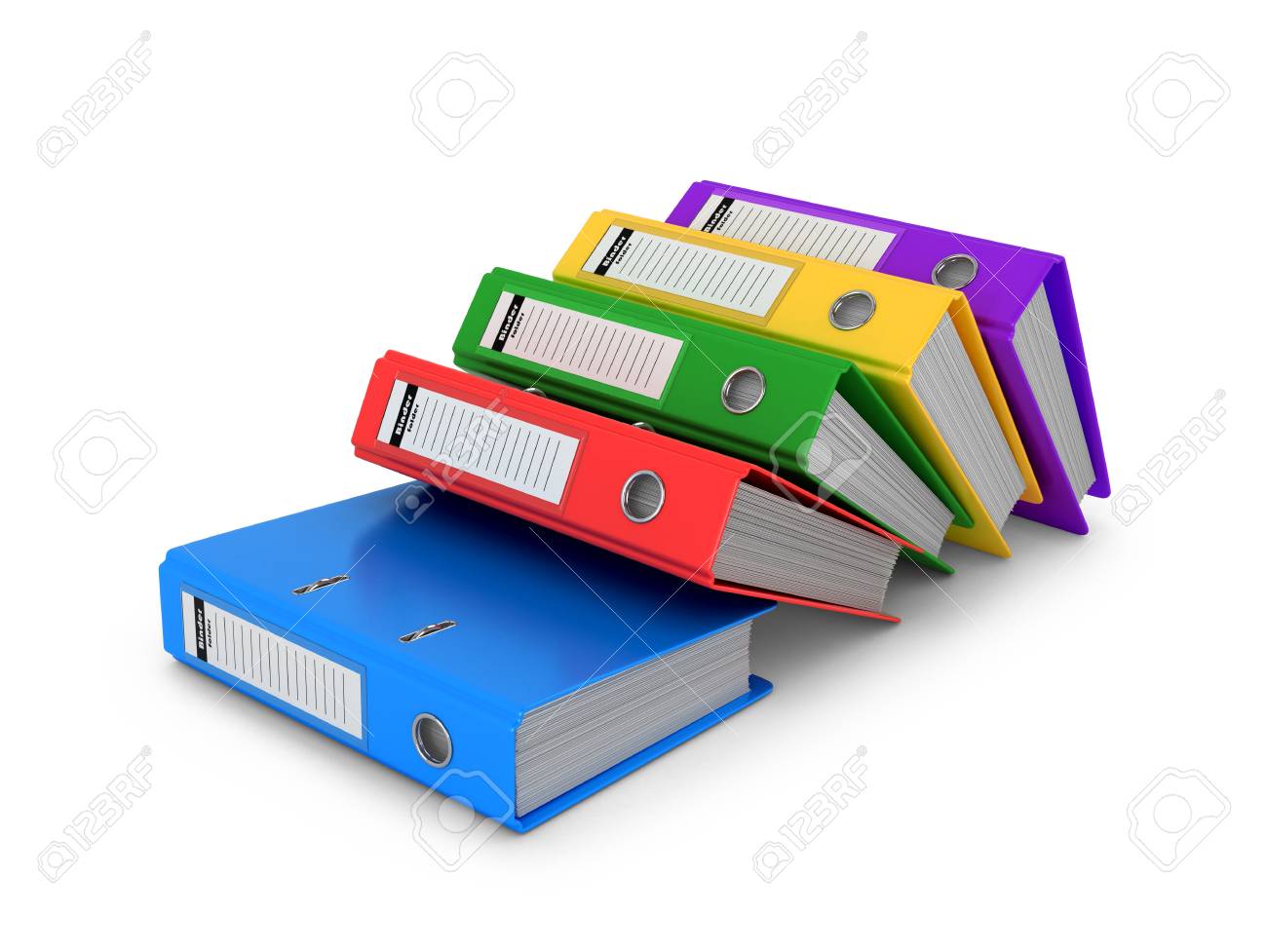 白地にマルチカラーのリング バインダー 3 D イラスト の写真素材 画像素材 Image