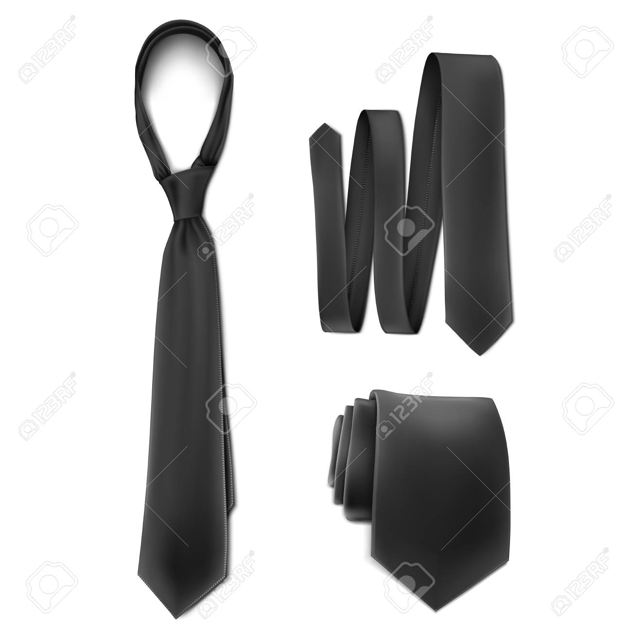 Download Vector Mock Up Black Set Necktie Stock Photo Picture And Royalty Free Image Image 107504197