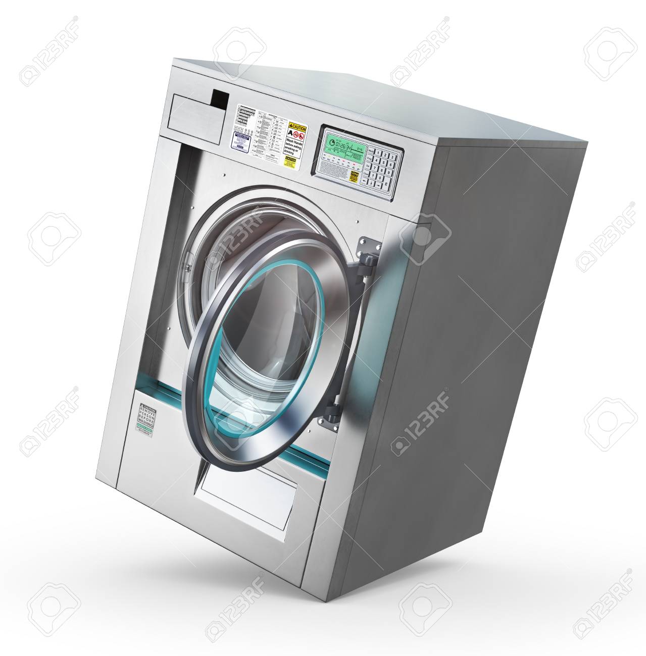 Laundry. Industrial Washing Machine Isolated On The White. 3d.. Stock Photo, Picture And Royalty Free Image. Image 119840445.