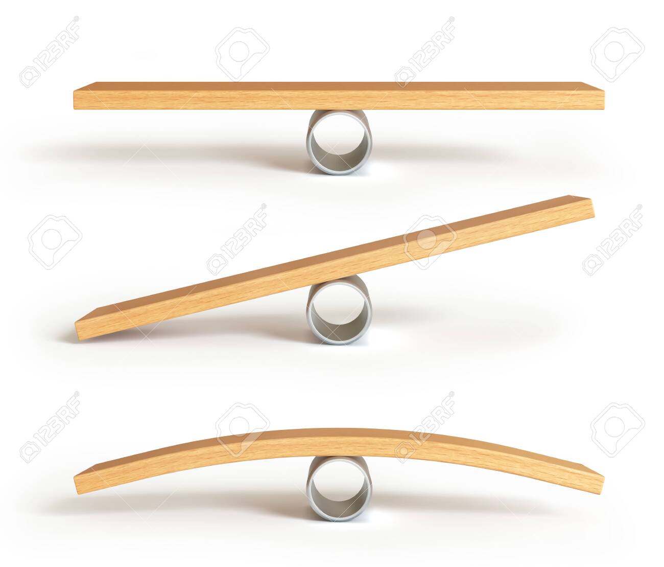 balanced on a seesaw. 3d illustration - 139996726 balanced on a seesaw. 3d illustration - 139996726