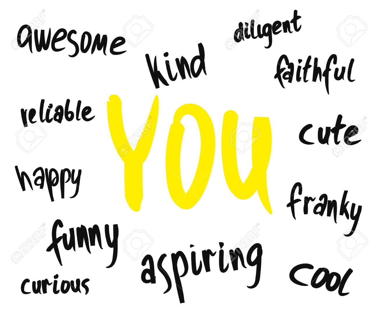 minimal monochrome sketch with kind and inspirational descriptions to yourself. Self-love and body positive themes. - 128100002 minimal monochrome sketch with kind and inspirational descriptions to yourself. Self-love and body positive themes. - 128100002