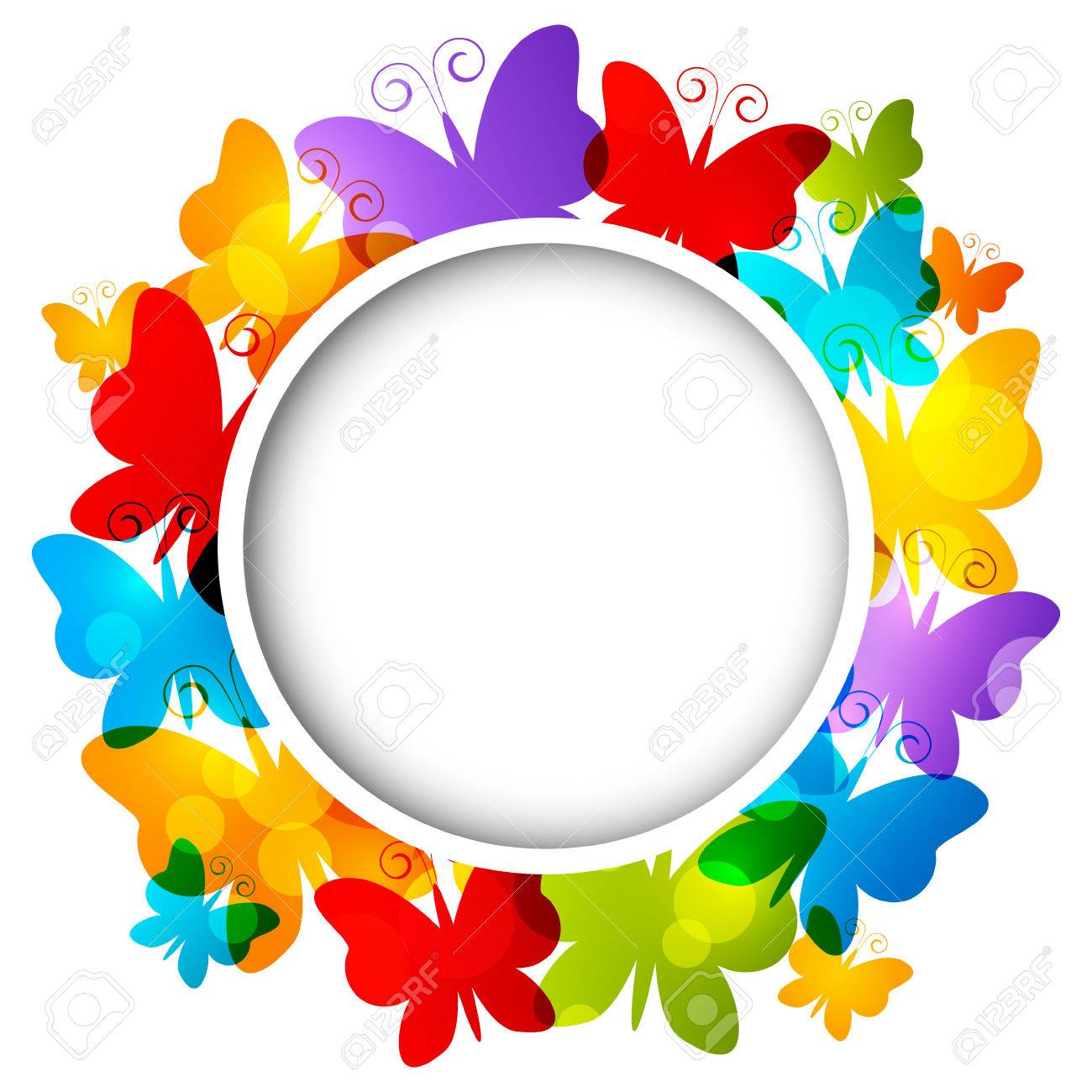 Download Rainbow Butterflies Frame For Your Design Royalty Free Cliparts Vectors And Stock Illustration Image 26622350
