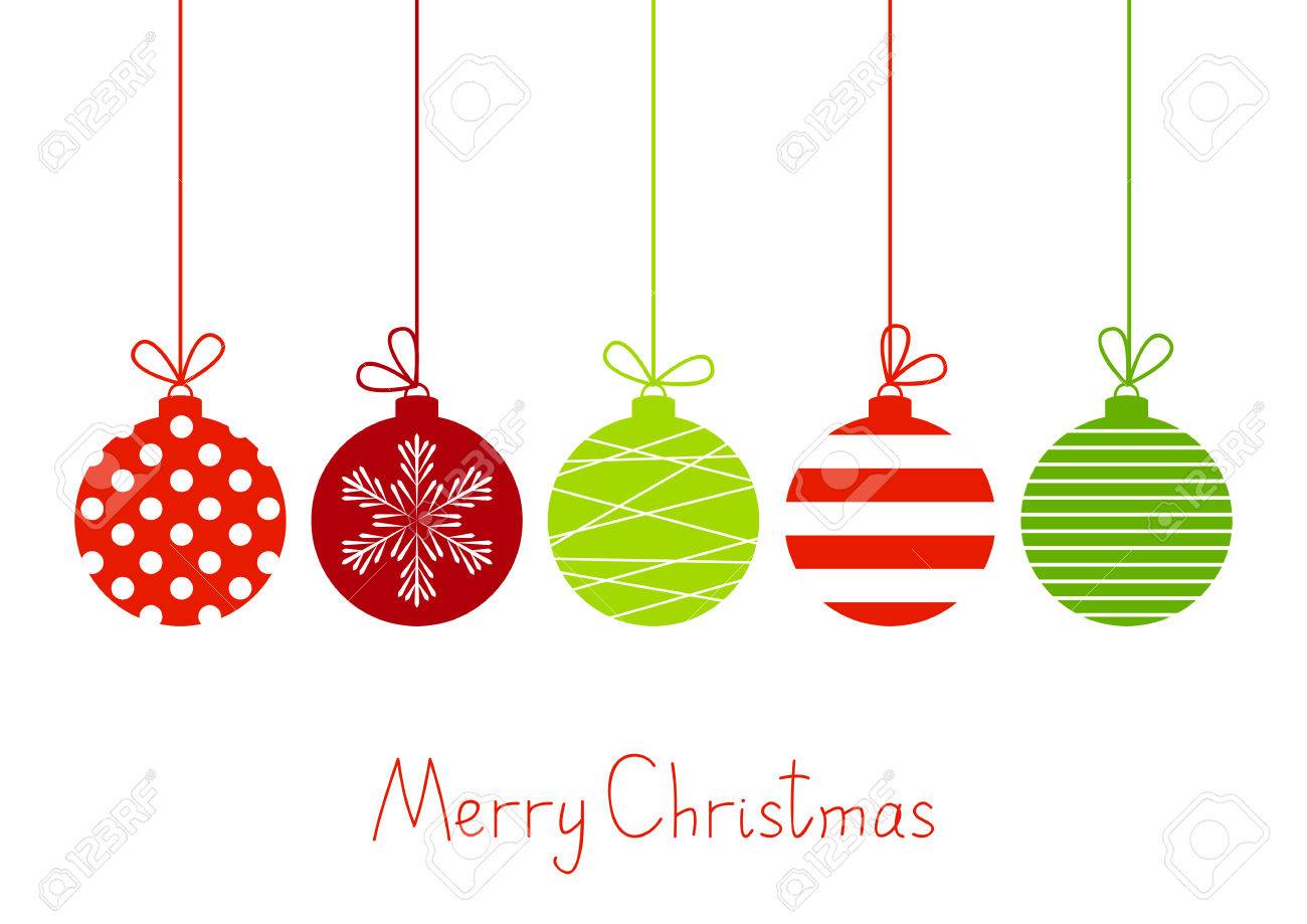 Boules De Noel De Couleur Sur Fond Blanc Clip Art Libres De Droits Vecteurs Et Illustration Image