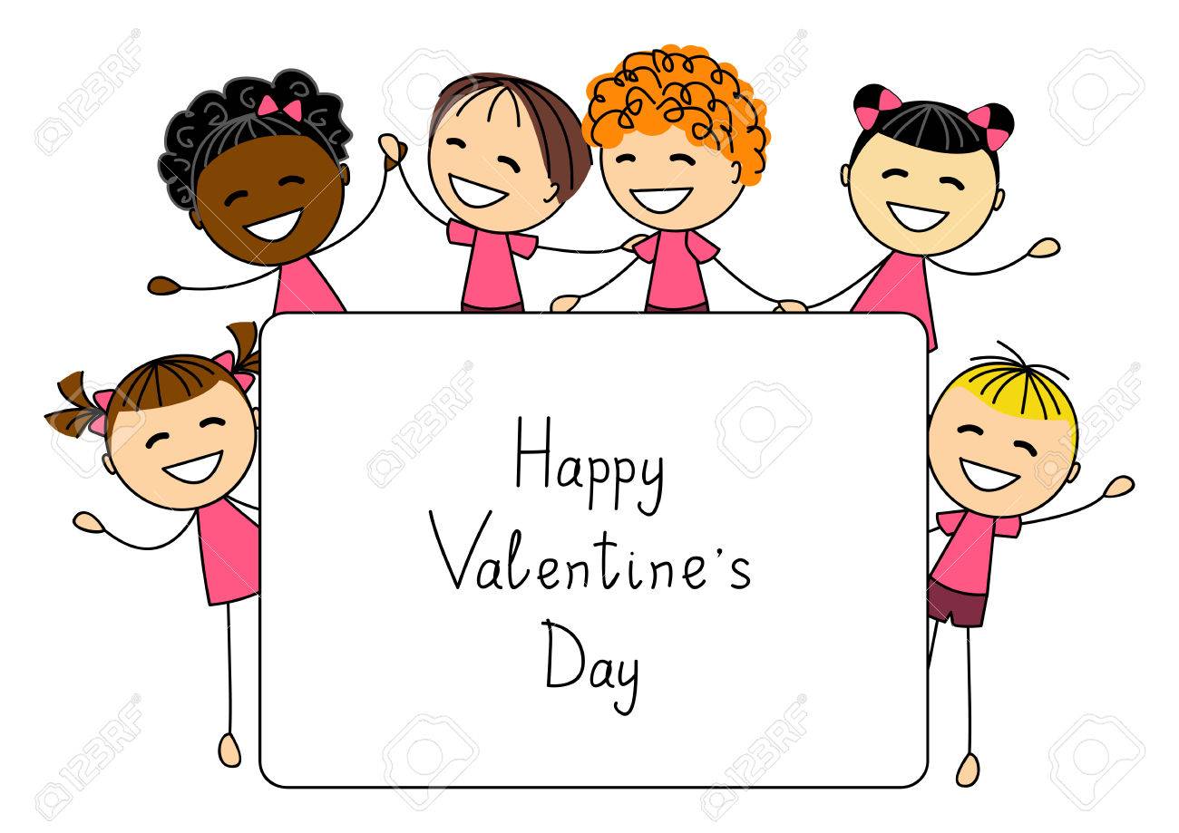 valentines day card with cute kids kids valentines day card