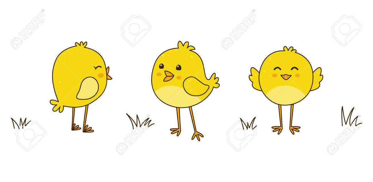 cute cartoon chickens isolated on white royalty free cliparts