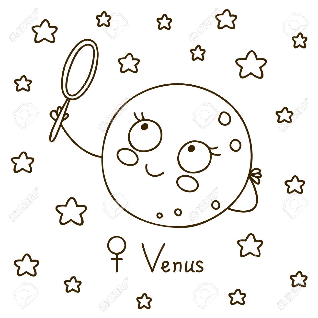 かわいい漫画金星の塗り絵のイラスト素材 ベクタ Image かわいい漫画金星の塗り絵のイラスト素材 ベクタ Image