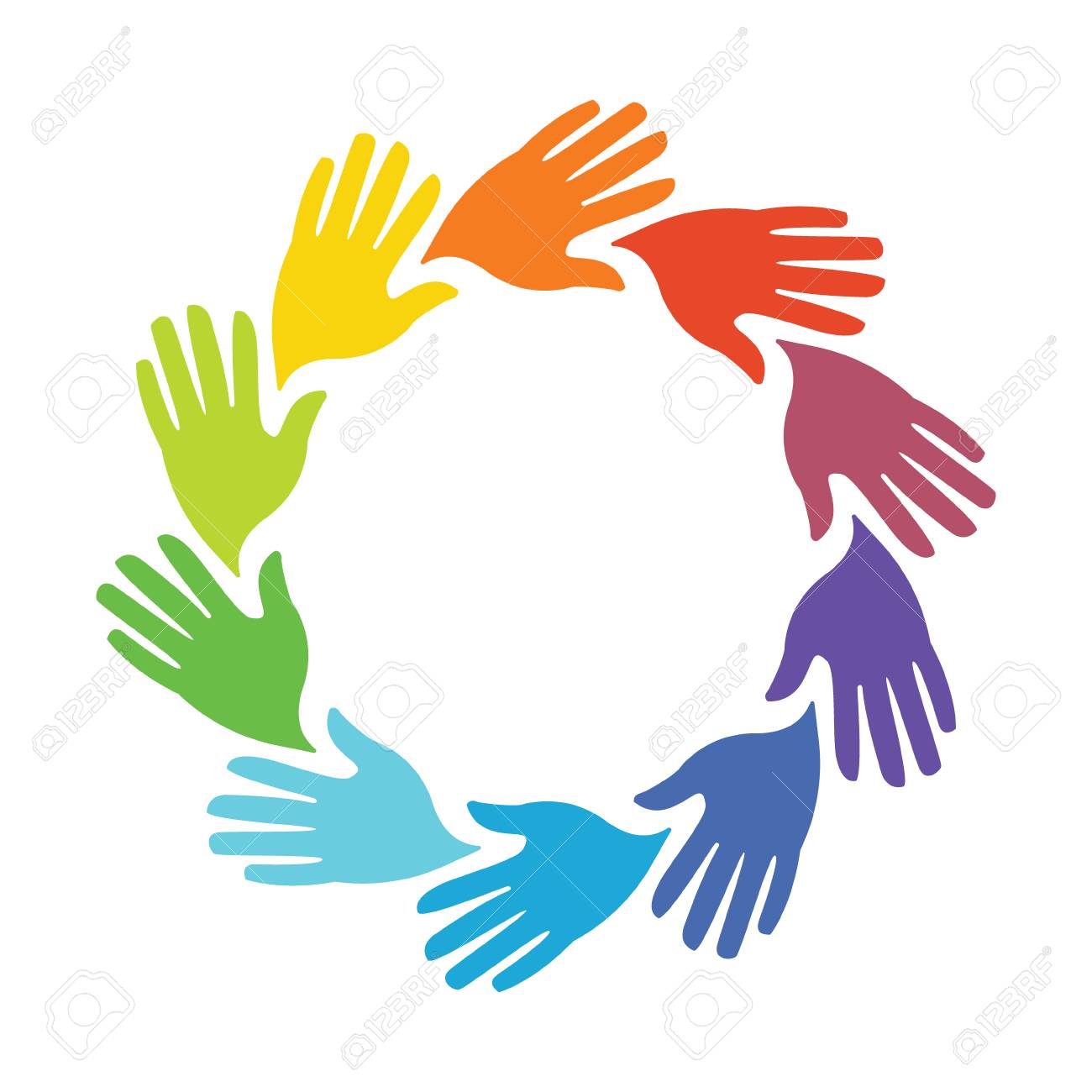 Circle Of Colored Hands Royalty Free SVG, Cliparts, Vectors, and Stock  Illustration. Image 104282573., image size:1300x1300