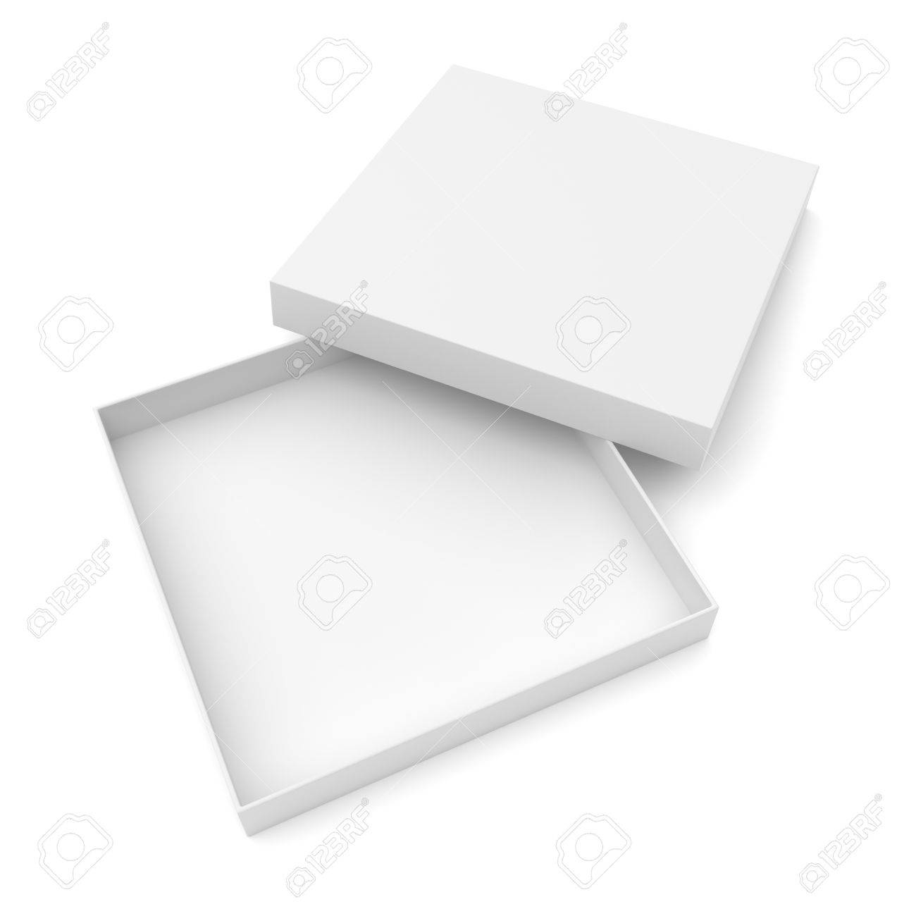 Eröffnet Flache Kiste Isoliert Auf Weißem Hintergrund Lizenzfreie Fotos, Bilder und Stock Fotografie. Image 44116864