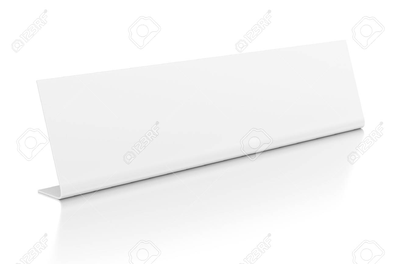 desktop identification plate nameplate isolated on white background