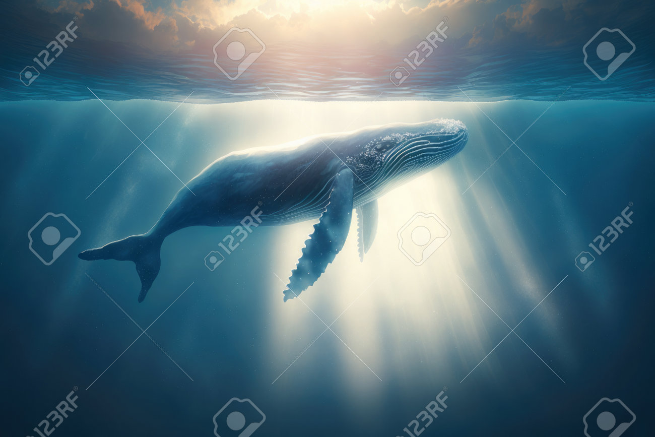 Blue Whale Swimming Underwater. Marine Animals Wallpaper. Generative AI  正版图像123RF中国- 高质量免版税图像库. Image 214624569