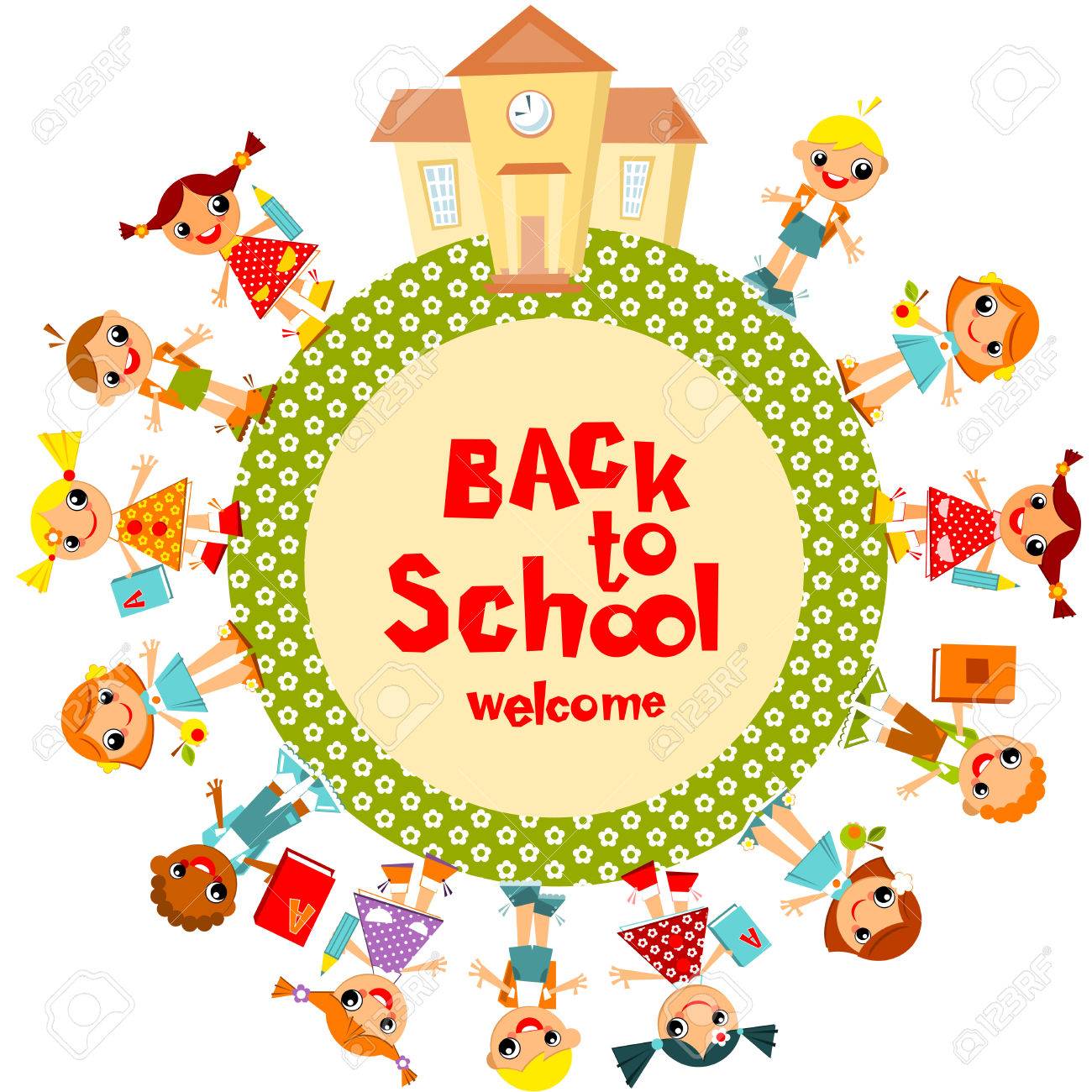 welcome back to school schoolchildren go to school holding welcome back school