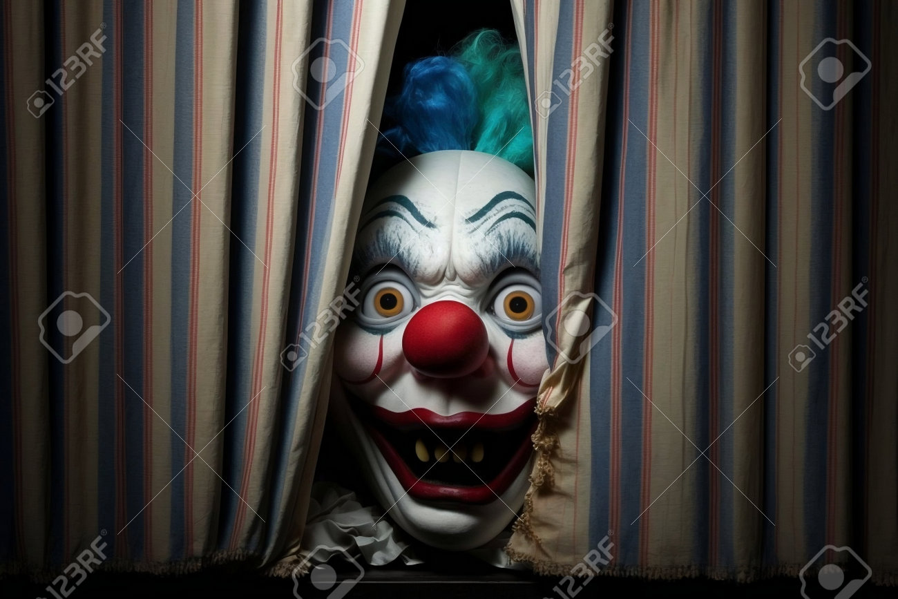 Clown with sharp teeth