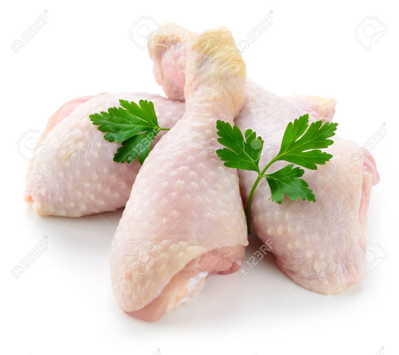 Cuisses De Poulet Cru Isolees Sur Fond Blanc Banque D Images Et