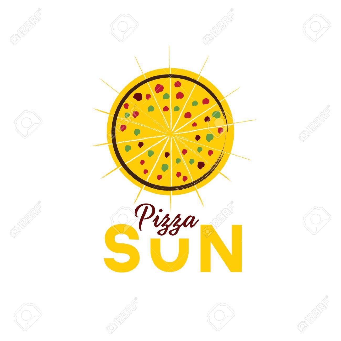 Sun Pizza Illustration Royalty Free 