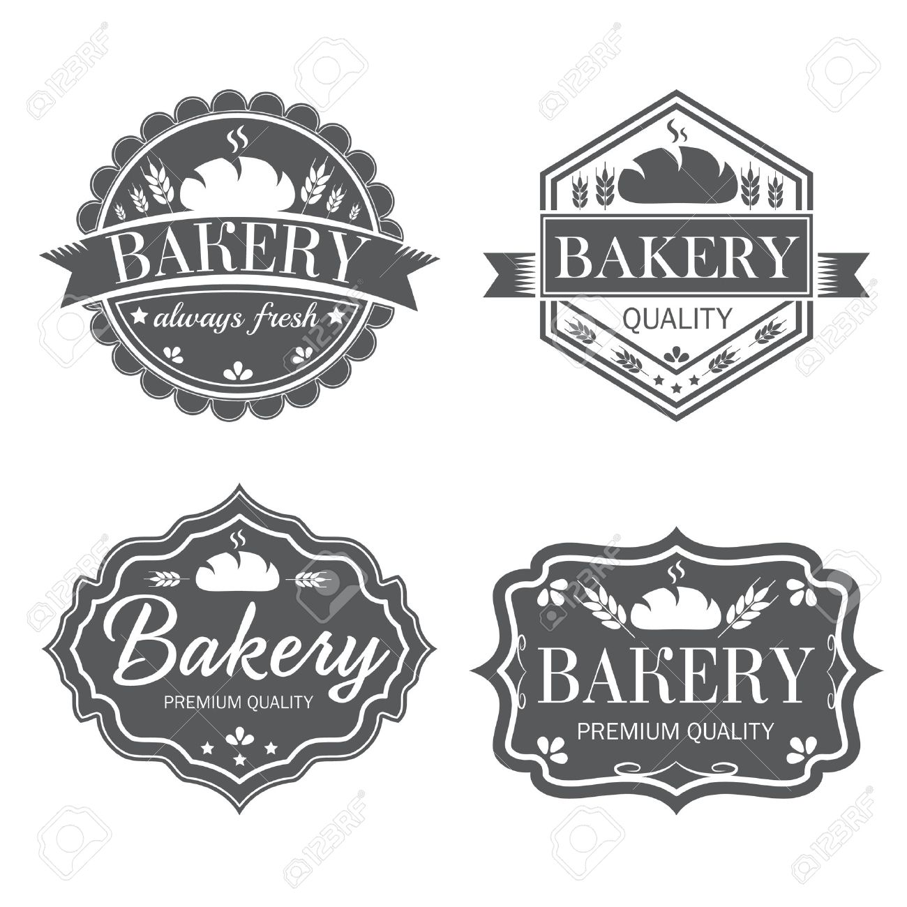 Collection Of Vintage Retro Bakery Logo Labels Royalty Free Cliparts Vectors And Stock Illustration Image